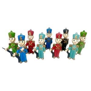 Vintage JEL 1999 Lot of 9 Plastic Toy Soldiers Christmas Ornaments 4.5"